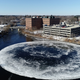 A giant circle of ice on the Presumpscot River in Westbrook, Maine, on Jan. 14, 2019.